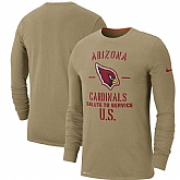 Men's Arizona Cardinals Nike Tan 2019 Salute to Service Sideline Performance Long Sleeve Shirt,baseball caps,new era cap wholesale,wholesale hats